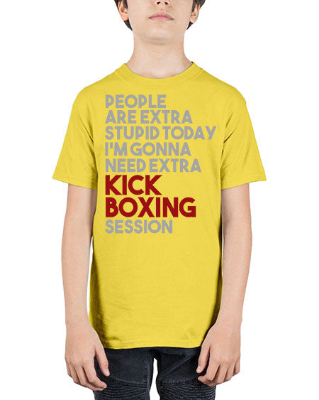 people are extra stupid today kick boxing 53# - boxing - Youth Tee Unisex