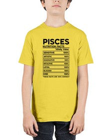 pisces Nutrition Facts 367# - pisces - Youth Tee Unisex