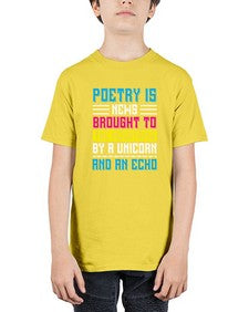 poetry is news brought to the mountains by a unicorn and an echo 341# - unicorn - Youth Tee Unisex