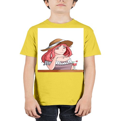 pretty woman with fresh juice in summer 37# - anime - Youth Tee Unisex