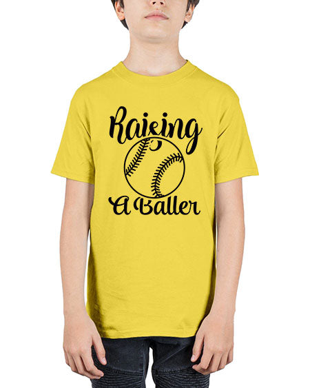 raising a baller 2277# - softball - Youth Tee Unisex
