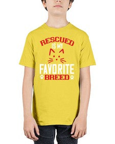 rescued is my favorite breed Style 114# - cats - Youth Tee Unisex