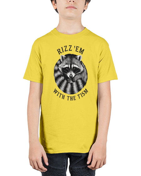 rizzem with the tism 53# - raccoon - Youth Tee Unisex