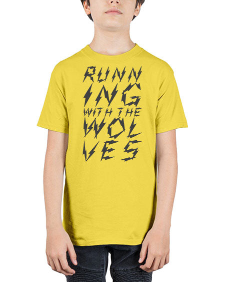 running with the wolves - wolf - Youth Tee Unisex