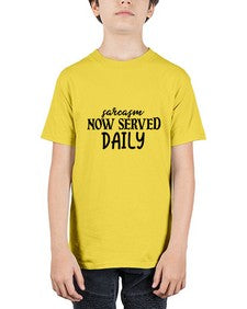 sarcasm now served daily 83# - sarcastic - Youth Tee Unisex