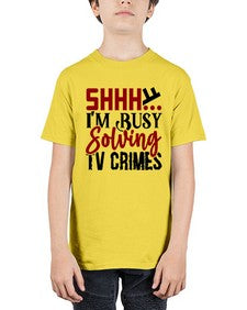 shhh im busy solving tv crimes 1040# - true crime - Youth Tee Unisex