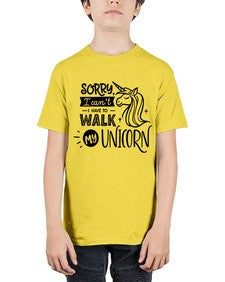 sorry i cant i have to walk black 406# - unicorn - Youth Tee Unisex