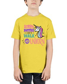 sorry i cant i have to walk my unicorn 407# - unicorn - Youth Tee Unisex