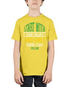 start with your heart and only good can follow 406# - vegan - Youth Tee Unisex