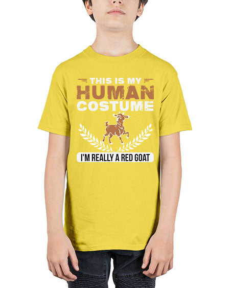 this is my human costume im really a red goat Style 1# - goat - Youth Tee Unisex