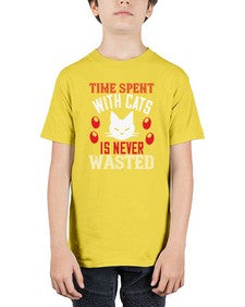 time spend with cat is never wasted Style 120# - cats - Youth Tee Unisex