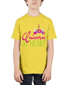 unicorn at heart 444# - unicorn - Youth Tee Unisex
