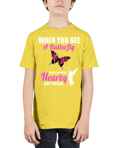 when you see a butterfly - butterfly - Youth Tee Unisex