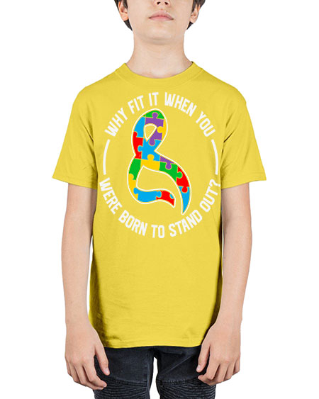 why fit in when u 119# - autism - Youth Tee Unisex