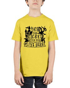 yes the wicked witch does live here 2# - witch - Youth Tee Unisex