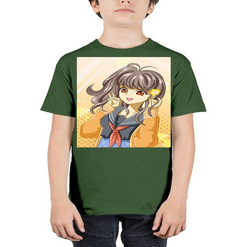 A beautiful and happy girl back to school 90# - anime - Youth Tee Unisex