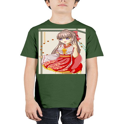 A beautiful and happy girl with kimono 104# - anime - Youth Tee Unisex