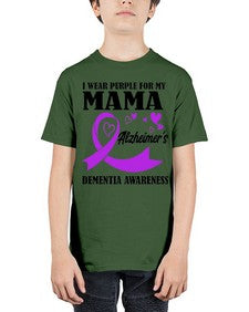 Alzheimers And Dementia I Wear Purple For My Warrior Mama 21# - alzheimers - Youth Tee Unisex