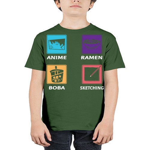 Anime Ramen Boba Sketching Anime 218# - anime - Youth Tee Unisex