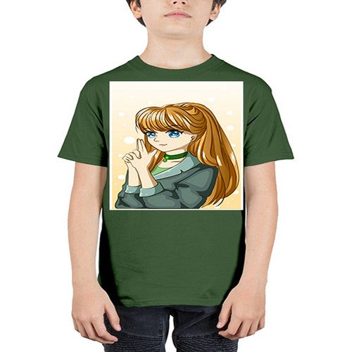 Beautiful and cool girl with long blonde hair 152# - anime - Youth Tee Unisex