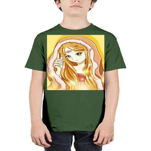 Beautiful and cute fairy queen with long yellow hair 70# - anime - Youth Tee Unisex