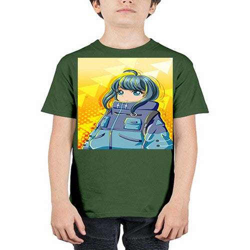 Beautiful and cute girl with big jacket 88# - anime - Youth Tee Unisex