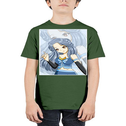 Beautiful and cute princess long blue hair 15# - anime - Youth Tee Unisex