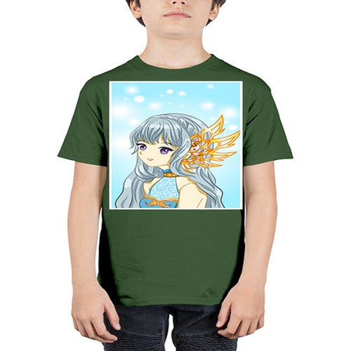 Beautiful and cute queen long blue hair with gold crown 27# - anime - Youth Tee Unisex