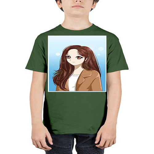 Beautiful and happy girl long hair with suit 94# - anime - Youth Tee Unisex