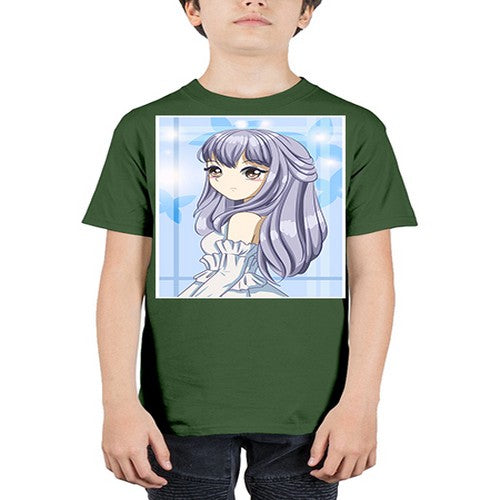 Beautiful and pretty princess silver hair 77# - anime - Youth Tee Unisex