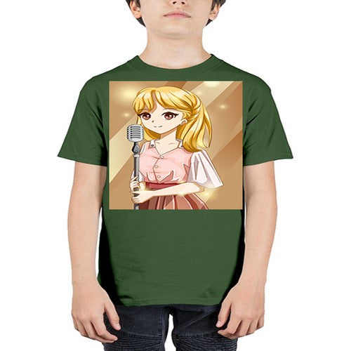 Beautiful girl singing in the studio 32# - anime - Youth Tee Unisex