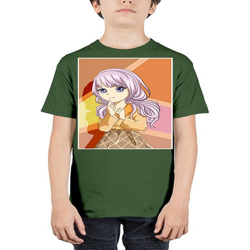 Beautiful girl with long purple hair 42# - anime - Youth Tee Unisex