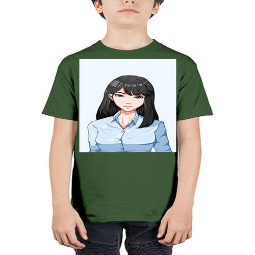 Beautiful office woman long black hair 7# - anime - Youth Tee Unisex