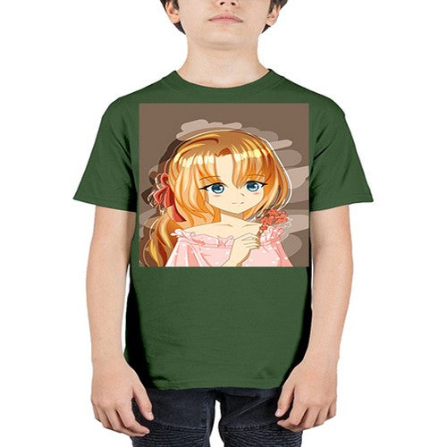 Beautiful princess with flowers 97# - anime - Youth Tee Unisex