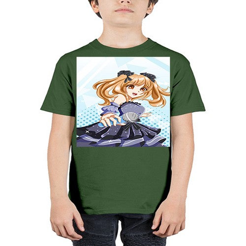 Beautiful singer girl with black dress 19# - anime - Youth Tee Unisex