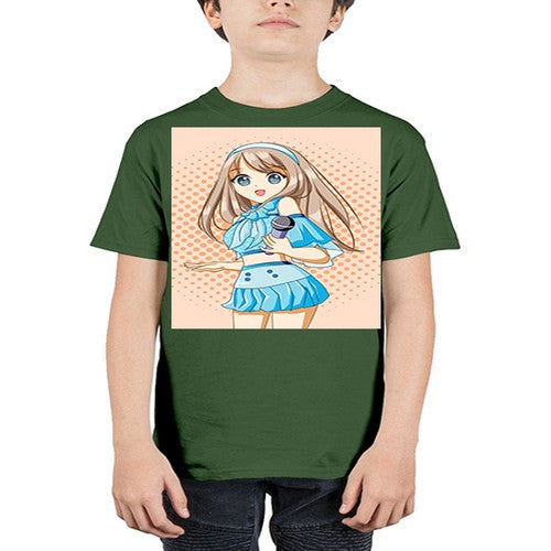 Beautiful singer woman with blue dress 179# - anime - Youth Tee Unisex