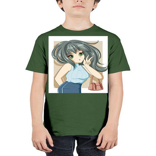 Cool and beautiful girl carry a fashion bag 96# - anime - Youth Tee Unisex