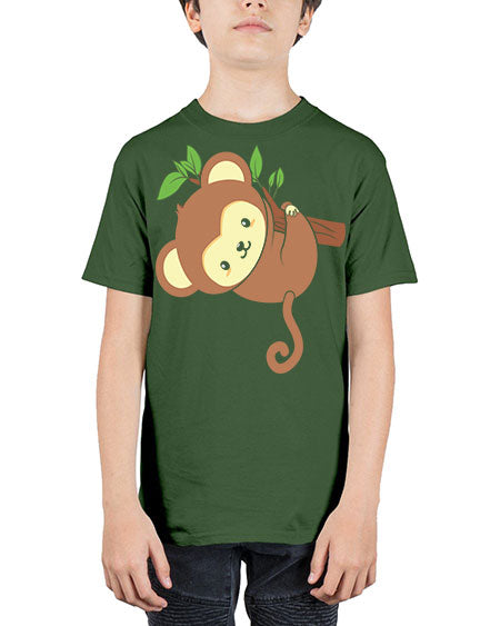 Cute Monkey Hanging on Tree 4# - monkey - Youth Tee Unisex