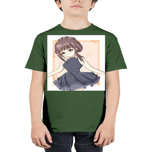 Cute and beatiful princess wearing black dress 117# - anime - Youth Tee Unisex