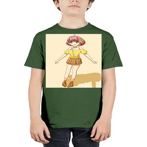 Cute and beautiful girl in summer with yellow dress 54# - anime - Youth Tee Unisex