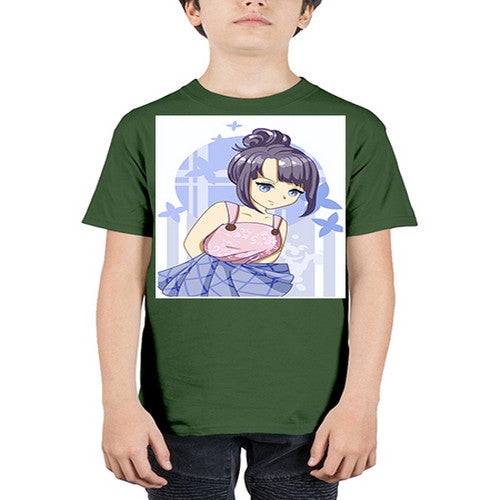 Cute and beautiful girl purple hair 167# - anime - Youth Tee Unisex