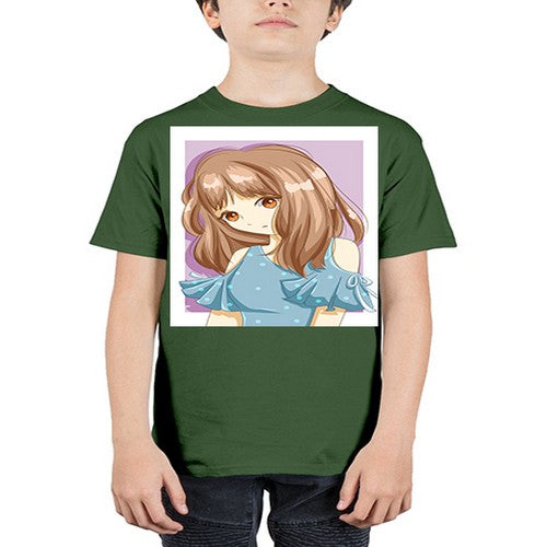 Cute and beautiful girl with blue blouse 101# - anime - Youth Tee Unisex