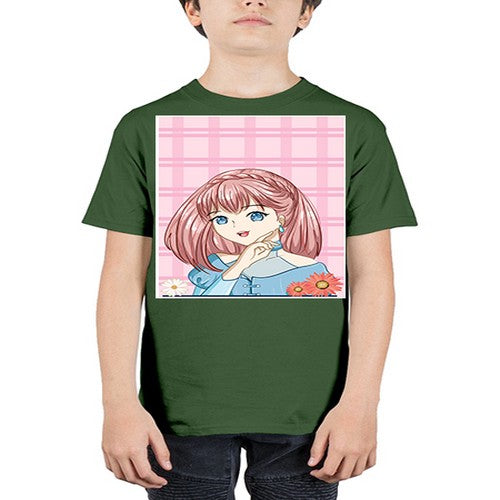 Cute and beautiful princess pink short hair 72# - anime - Youth Tee Unisex