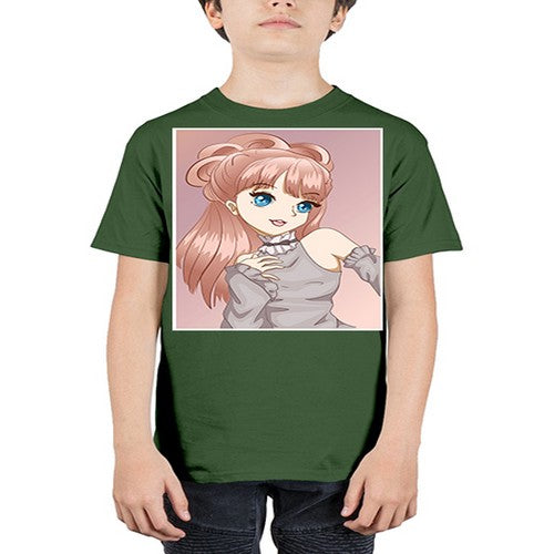 Cute and beautiful princess with brown long hair 55# - anime - Youth Tee Unisex