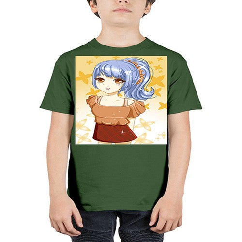 Cute and funny girl with blue hair 31# - anime - Youth Tee Unisex