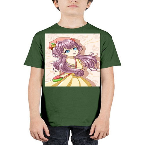 Cute and happy girl in summertime with fruit theme 33# - anime - Youth Tee Unisex