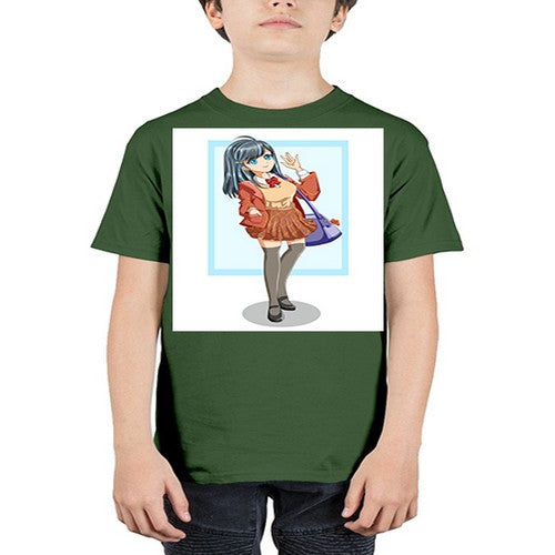 Cute and happy teenage girl back to school 175# - anime - Youth Tee Unisex