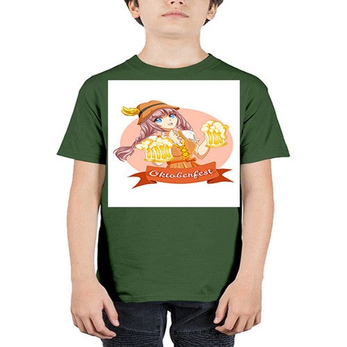 Cute and happy woman celebrating oktoberfest with beer 177# - anime - Youth Tee Unisex