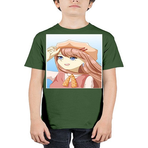 Cute beautiful and funny girl with hat 66# - anime - Youth Tee Unisex