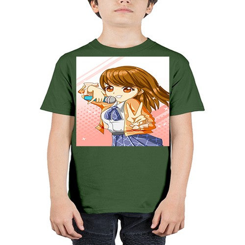 Cute teenage student girl singing song 47# - anime - Youth Tee Unisex
